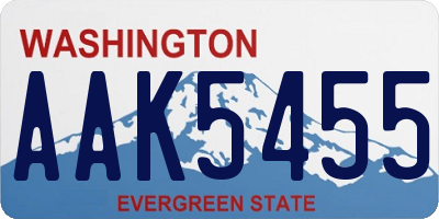 WA license plate AAK5455