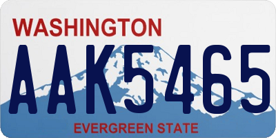 WA license plate AAK5465