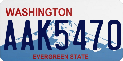 WA license plate AAK5470