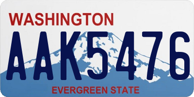 WA license plate AAK5476
