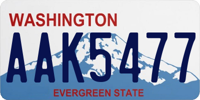 WA license plate AAK5477