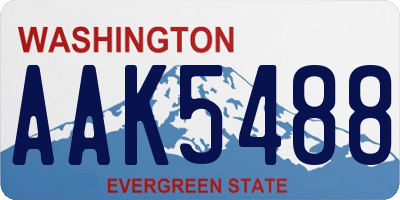 WA license plate AAK5488