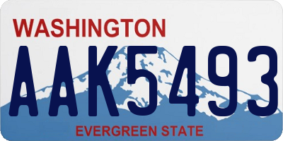 WA license plate AAK5493