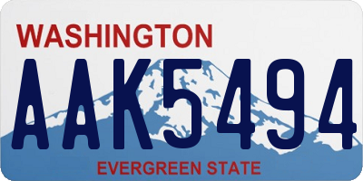 WA license plate AAK5494