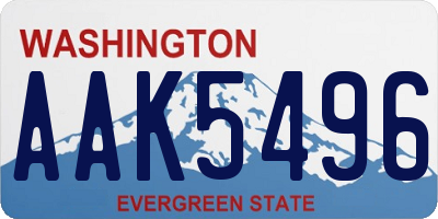 WA license plate AAK5496