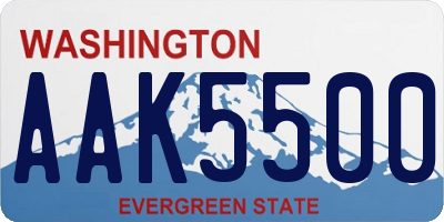WA license plate AAK5500