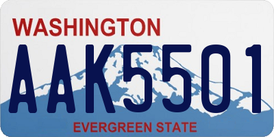 WA license plate AAK5501