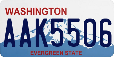 WA license plate AAK5506