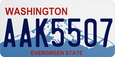 WA license plate AAK5507