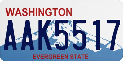 WA license plate AAK5517