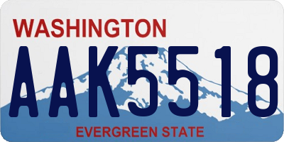 WA license plate AAK5518