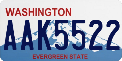 WA license plate AAK5522