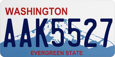 WA license plate AAK5527