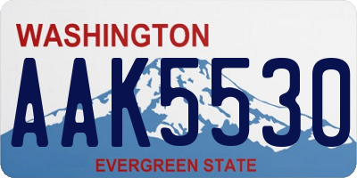 WA license plate AAK5530