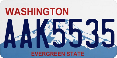 WA license plate AAK5535