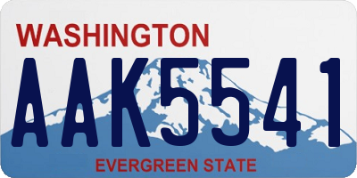 WA license plate AAK5541