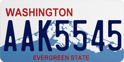 WA license plate AAK5545