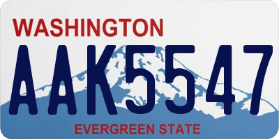 WA license plate AAK5547