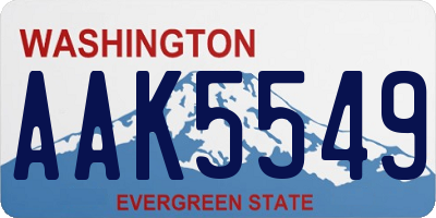 WA license plate AAK5549