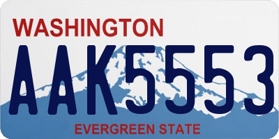 WA license plate AAK5553
