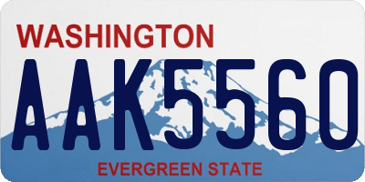 WA license plate AAK5560
