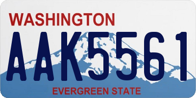 WA license plate AAK5561