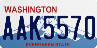 WA license plate AAK5570