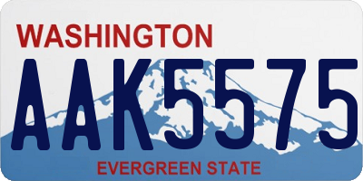 WA license plate AAK5575