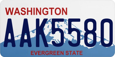 WA license plate AAK5580