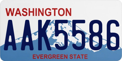 WA license plate AAK5586