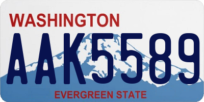 WA license plate AAK5589