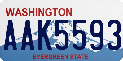 WA license plate AAK5593