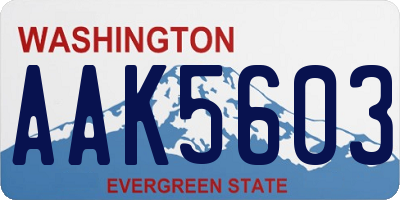 WA license plate AAK5603