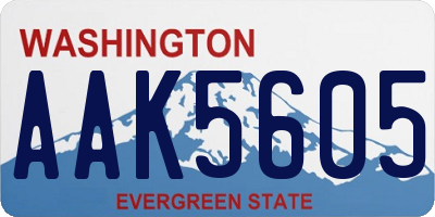 WA license plate AAK5605
