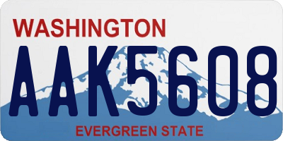 WA license plate AAK5608