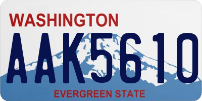 WA license plate AAK5610
