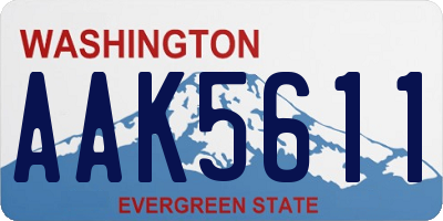 WA license plate AAK5611