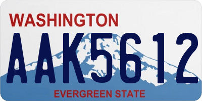WA license plate AAK5612