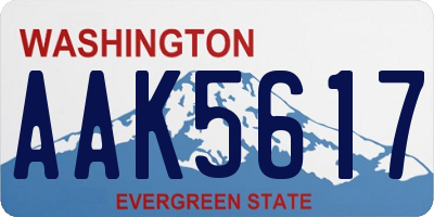 WA license plate AAK5617