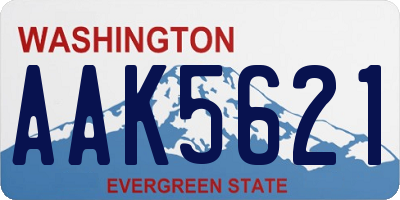 WA license plate AAK5621