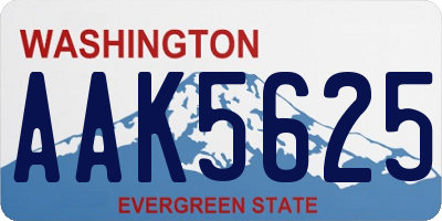 WA license plate AAK5625