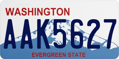 WA license plate AAK5627