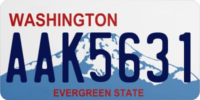 WA license plate AAK5631