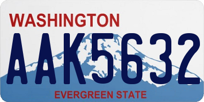 WA license plate AAK5632