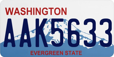 WA license plate AAK5633