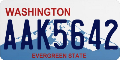 WA license plate AAK5642