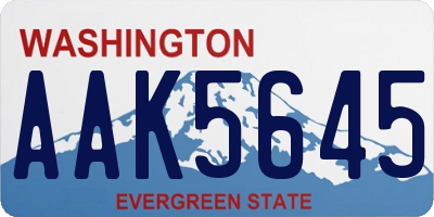 WA license plate AAK5645