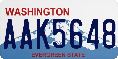 WA license plate AAK5648
