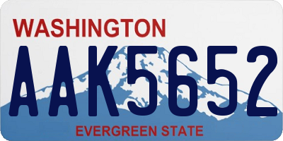 WA license plate AAK5652