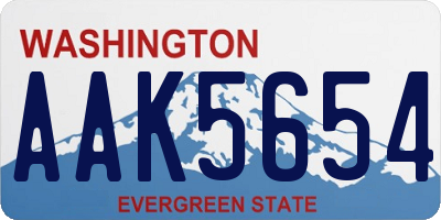WA license plate AAK5654